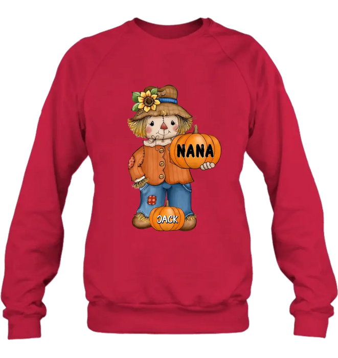 Personalized Scrarecrow Shirt/Hoodie - Up to 10 Kids - Halloween Gift for Grandma/Mom