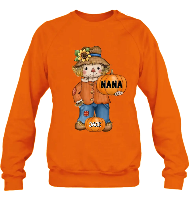 Personalized Scrarecrow Shirt/Hoodie - Up to 10 Kids - Halloween Gift for Grandma/Mom