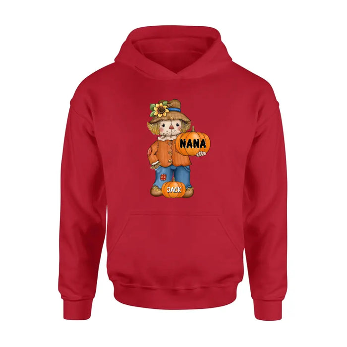 Personalized Scrarecrow Shirt/Hoodie - Up to 10 Kids - Halloween Gift for Grandma/Mom