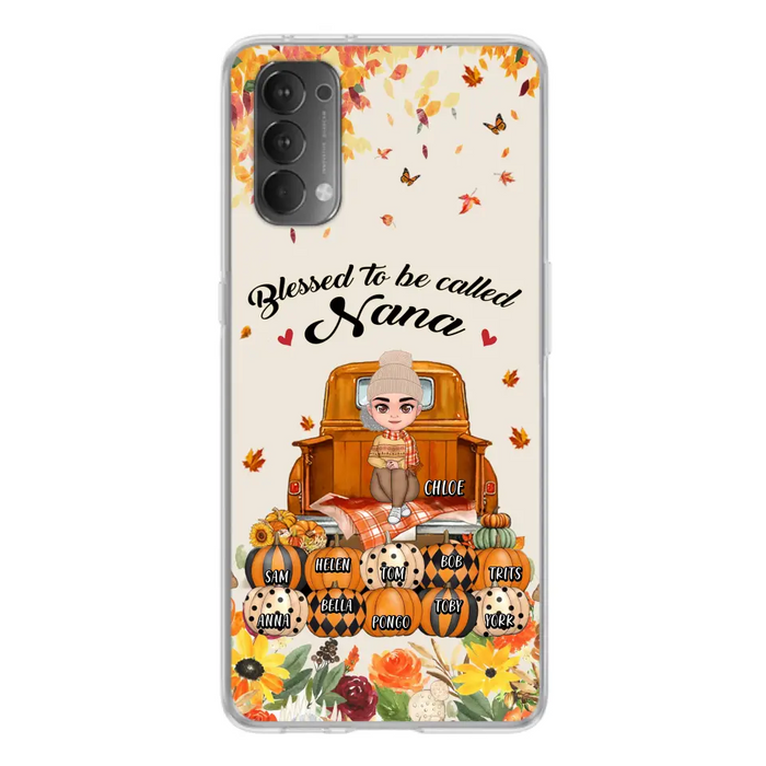 Personalized Grandma Autumn Phone Case - Gift Idea For Grandma - Up to 10 Kids - Case For Xiaomi/ Oppo/ Huawei - Blessed To Be Called Nana