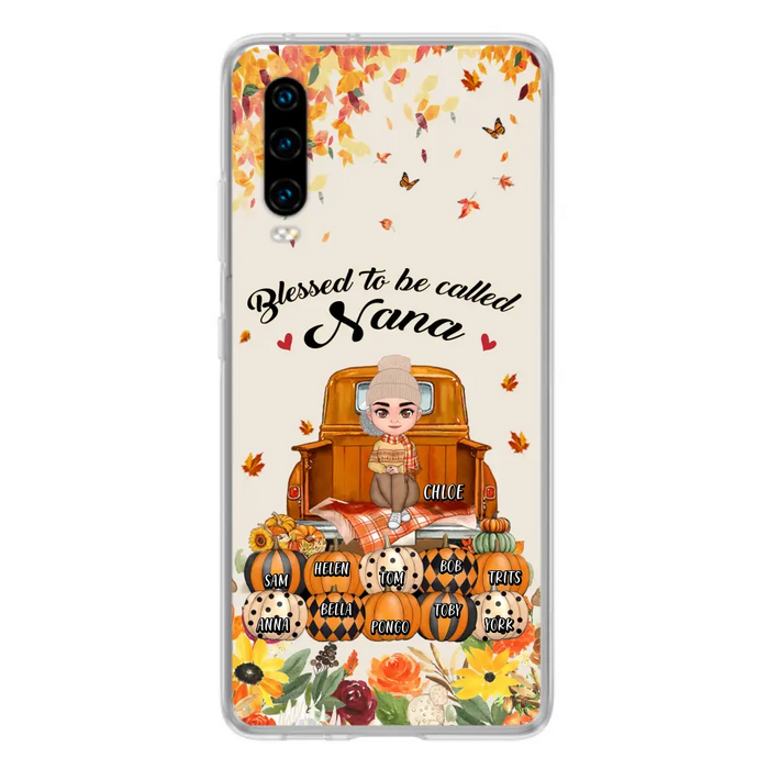 Personalized Grandma Autumn Phone Case - Gift Idea For Grandma - Up to 10 Kids - Case For Xiaomi/ Oppo/ Huawei - Blessed To Be Called Nana