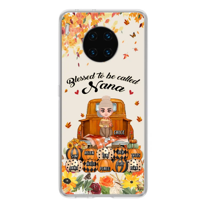 Personalized Grandma Autumn Phone Case - Gift Idea For Grandma - Up to 10 Kids - Case For Xiaomi/ Oppo/ Huawei - Blessed To Be Called Nana