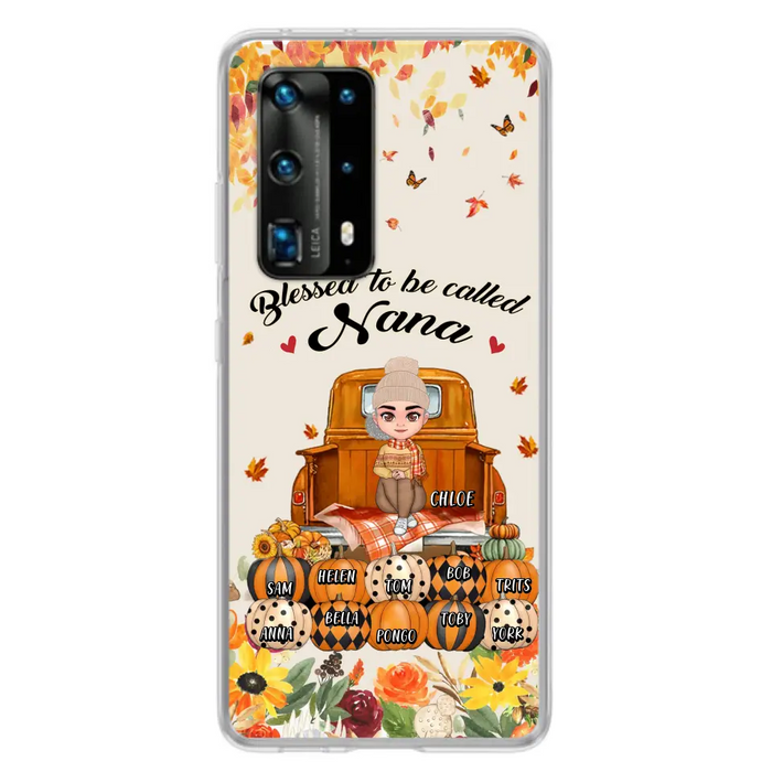 Personalized Grandma Autumn Phone Case - Gift Idea For Grandma - Up to 10 Kids - Case For Xiaomi/ Oppo/ Huawei - Blessed To Be Called Nana