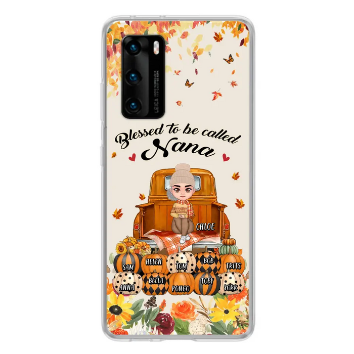 Personalized Grandma Autumn Phone Case - Gift Idea For Grandma - Up to 10 Kids - Case For Xiaomi/ Oppo/ Huawei - Blessed To Be Called Nana