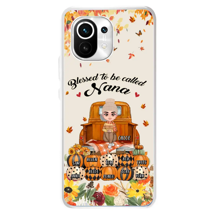 Personalized Grandma Autumn Phone Case - Gift Idea For Grandma - Up to 10 Kids - Case For Xiaomi/ Oppo/ Huawei - Blessed To Be Called Nana
