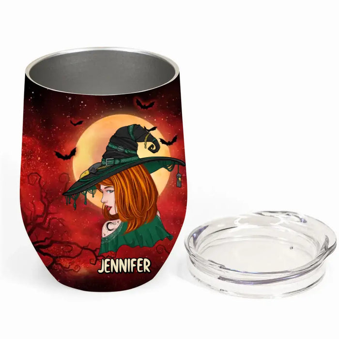 Personalized Witch Wine Tumbler - Gift Idea For Witch Lover/Halloween - When They Saw My Head Down They Thought They'd Won