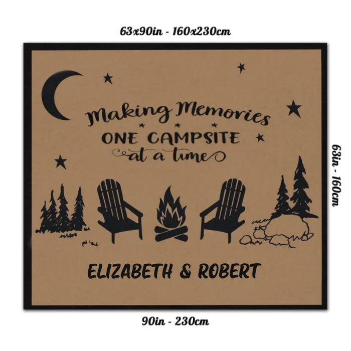 Personalized Camping Rug - Gift For Whole Family, Camping Lovers - Making memories one campsite at a time - QYE7EZ