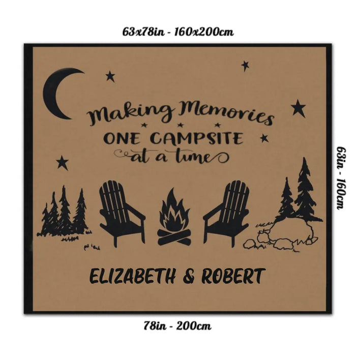 Personalized Camping Rug - Gift For Whole Family, Camping Lovers - Making memories one campsite at a time - QYE7EZ