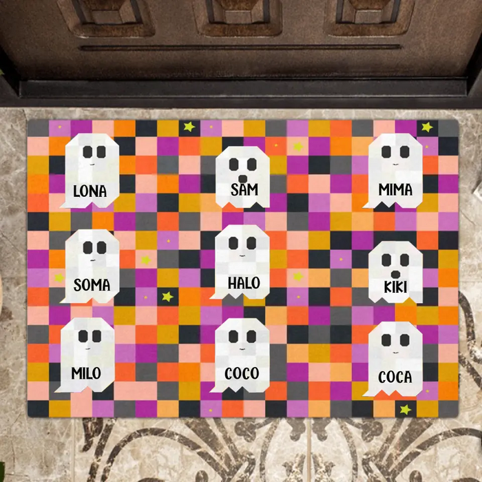 Personalized Halloween Family Doormat -  Gift Idea For Halloween/Family - Up to 9 Boos