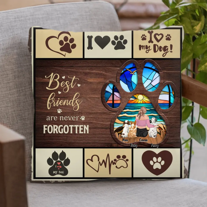 Personalized Pet Mom/Dad Pillow Cover - Memorial Gift Idea For Pet Mom/Dad with up to 3 Pets - Best Friends Are Never Forgotten