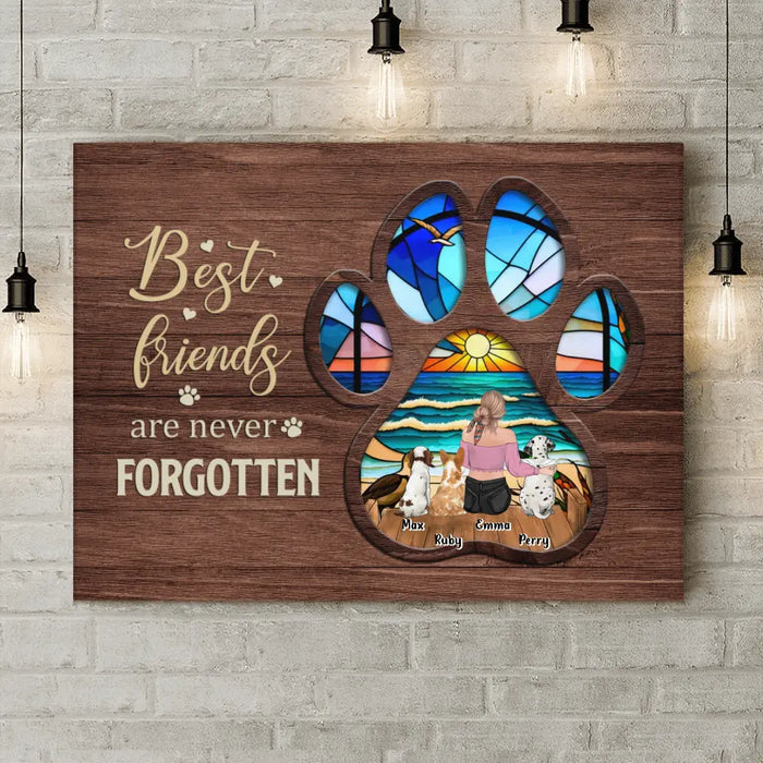 Personalized Pet Mom/Dad Canvas - Memorial Gift Idea For Pet Mom/Dad with up to 3 Pets - Best Friends Are Never Forgotten