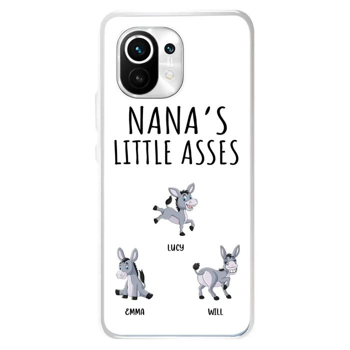 Personalized Donkeys Phone Case - Gift Idea For Family/Grandma/Papa - Up to 12 Donkeys - Case For Xiaomi/Oppo/Huawei - Nana's Little Asses