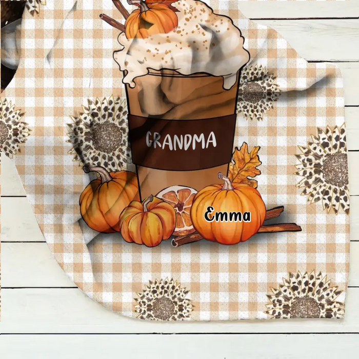 Personalized Halloween Grandma Quilt/Fleece Throw Blanket - Halloween Gift For Grandma - Up to 10 Kids