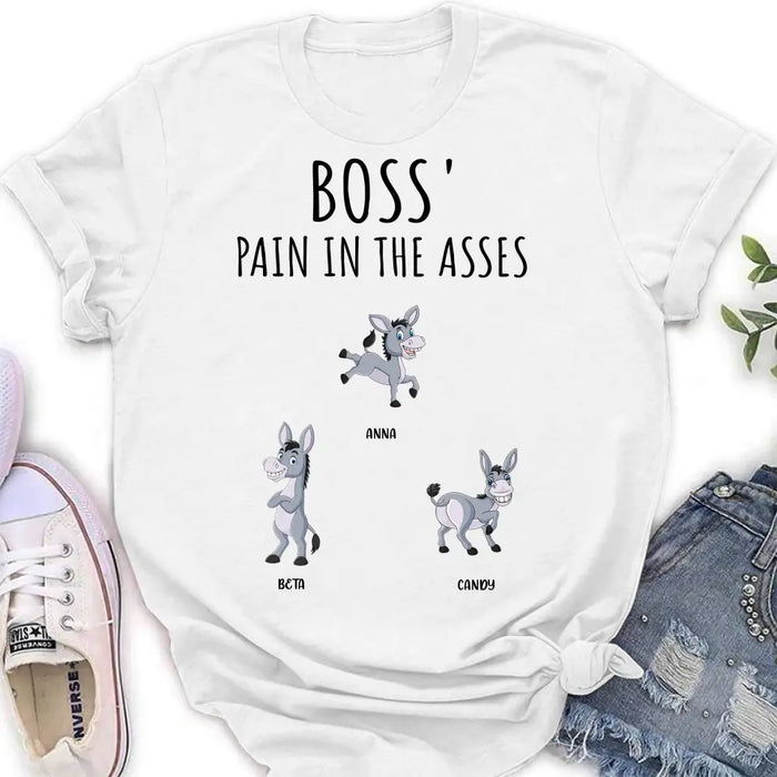 Personalized Donkeys Shirt/Hoodie - Gift Idea For Family/Grandma/Papa - Up to 12 Donkeys - Boss' Little Asses