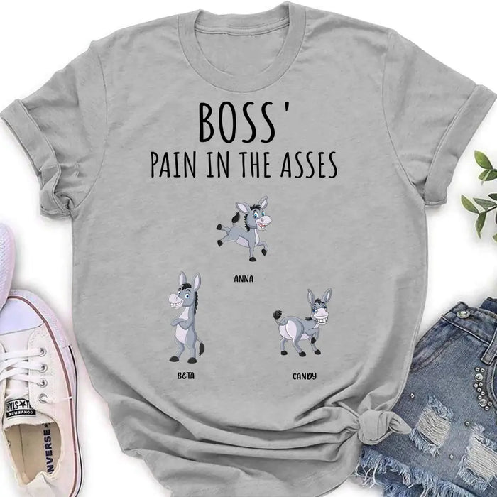 Personalized Donkeys Shirt/Hoodie - Gift Idea For Family/Grandma/Papa - Up to 12 Donkeys - Boss' Little Asses