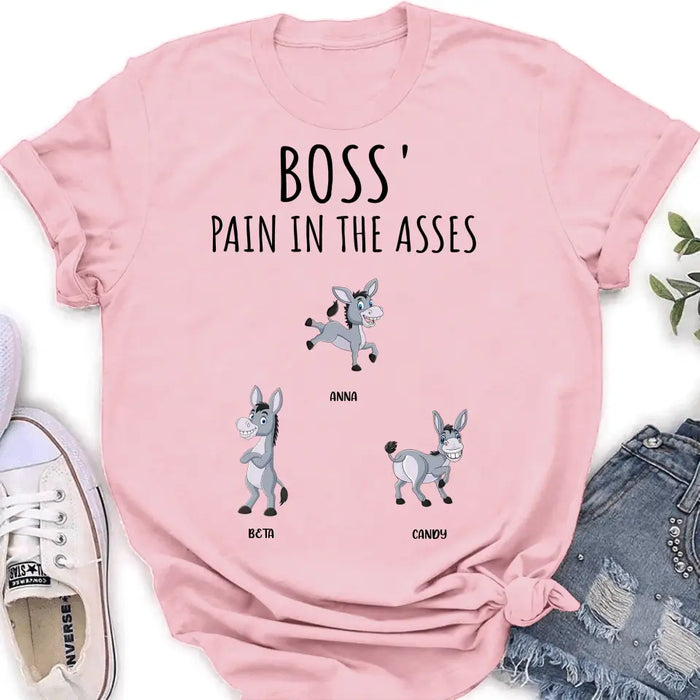 Personalized Donkeys Shirt/Hoodie - Gift Idea For Family/Grandma/Papa - Up to 12 Donkeys - Boss' Little Asses