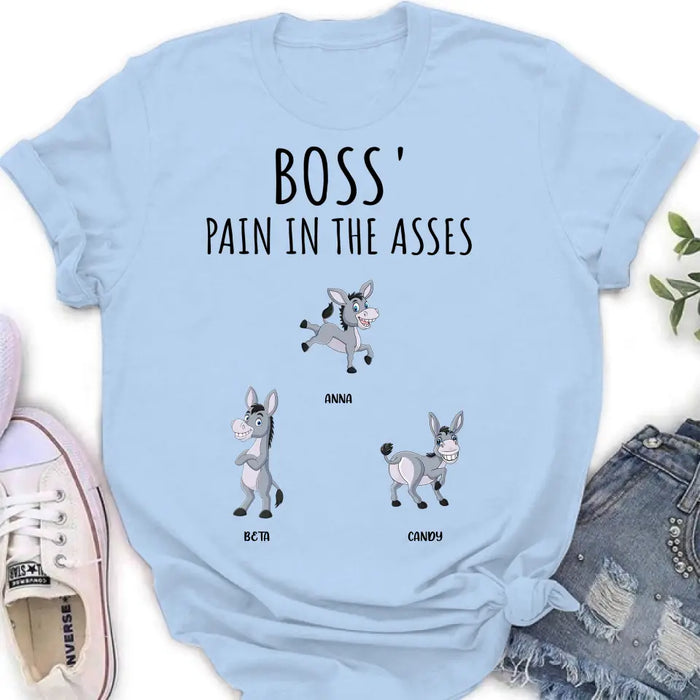 Personalized Donkeys Shirt/Hoodie - Gift Idea For Family/Grandma/Papa - Up to 12 Donkeys - Boss' Little Asses
