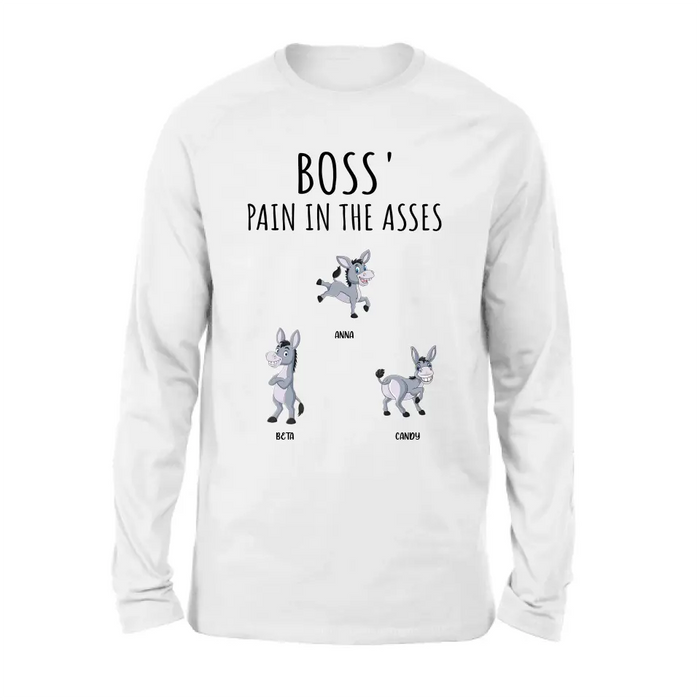 Personalized Donkeys Shirt/Hoodie - Gift Idea For Family/Grandma/Papa - Up to 12 Donkeys - Boss' Little Asses
