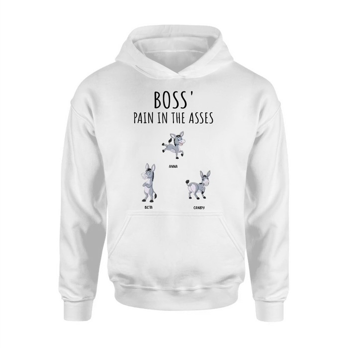Personalized Donkeys Shirt/Hoodie - Gift Idea For Family/Grandma/Papa - Up to 12 Donkeys - Boss' Little Asses