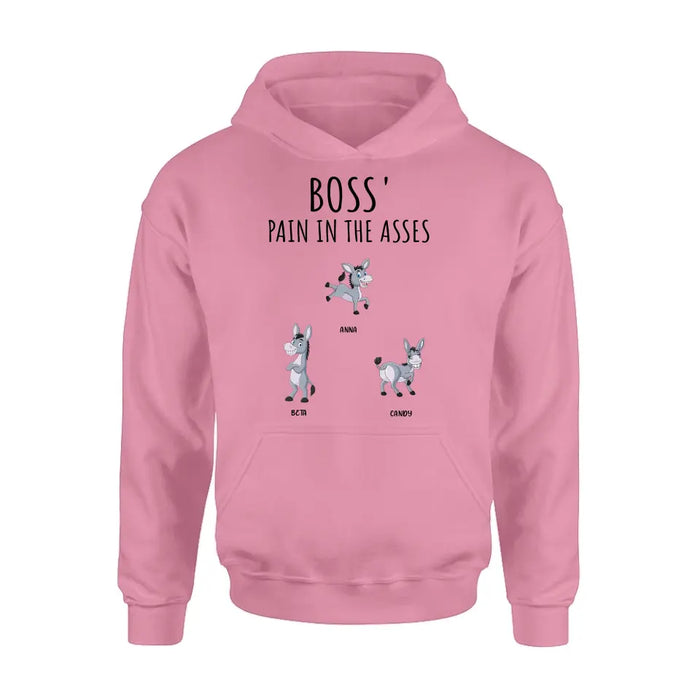 Personalized Donkeys Shirt/Hoodie - Gift Idea For Family/Grandma/Papa - Up to 12 Donkeys - Boss' Little Asses
