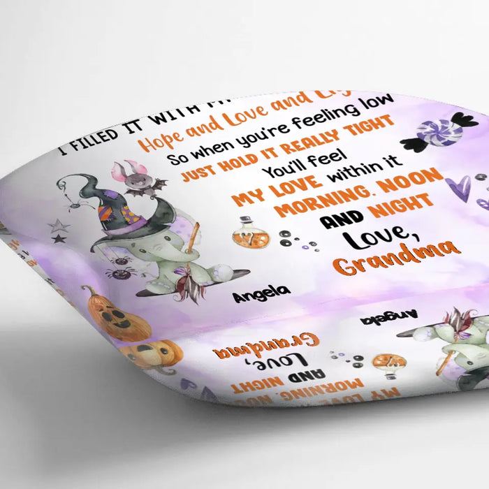 Personalized Halloween Granddaughter Fleece Throw Blanket/Quilt/Pillow Cover - Gift Idea For Halloween From Grandma