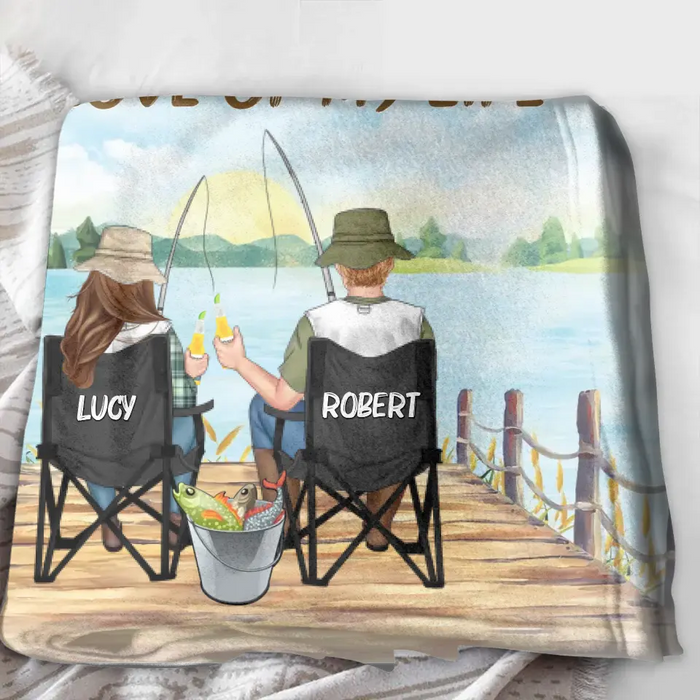 Personalized Fishing Couple Fleece Throw Blanket/Quilt - Gift Idea for Couple - You Are The Rod To My Reel