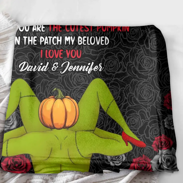 Personalized Halloween Fleece Throw Blanket/Quilt - Gift Idea For Couple/ Halloween - Happy Halloween