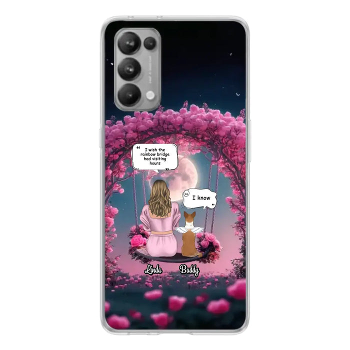 Custom Memorial Dog Mom Phone Case - Up to 4 Dogs - Memorial Gift Idea For Dog Owners - I Wish The Rainbow Bridge Had Visiting Hours - Case For Oppo/Xiaomi/Huawei