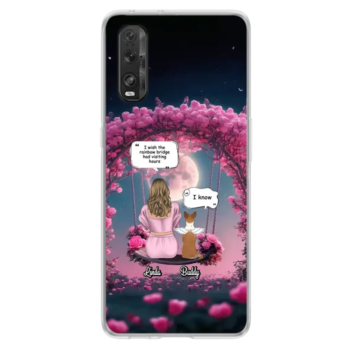 Custom Memorial Dog Mom Phone Case - Up to 4 Dogs - Memorial Gift Idea For Dog Owners - I Wish The Rainbow Bridge Had Visiting Hours - Case For Oppo/Xiaomi/Huawei