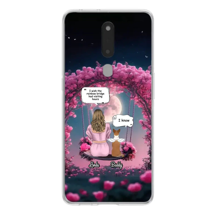 Custom Memorial Dog Mom Phone Case - Up to 4 Dogs - Memorial Gift Idea For Dog Owners - I Wish The Rainbow Bridge Had Visiting Hours - Case For Oppo/Xiaomi/Huawei