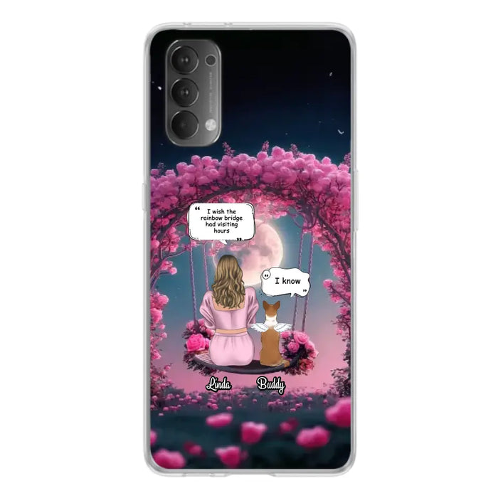 Custom Memorial Dog Mom Phone Case - Up to 4 Dogs - Memorial Gift Idea For Dog Owners - I Wish The Rainbow Bridge Had Visiting Hours - Case For Oppo/Xiaomi/Huawei