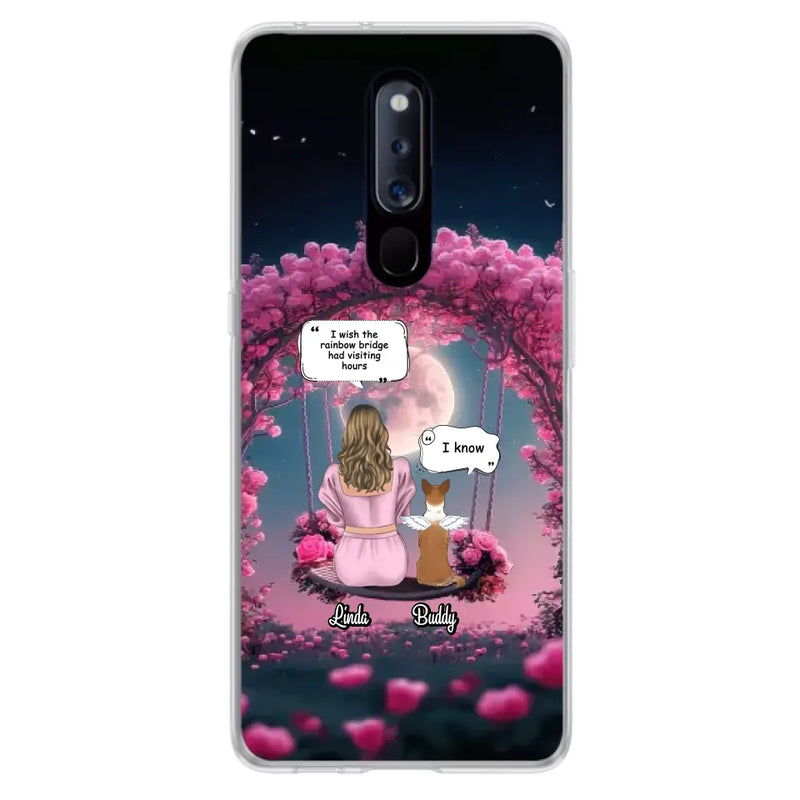 Custom Memorial Dog Mom Phone Case - Up to 4 Dogs - Memorial Gift Idea For Dog Owners - I Wish The Rainbow Bridge Had Visiting Hours - Case For Oppo/Xiaomi/Huawei