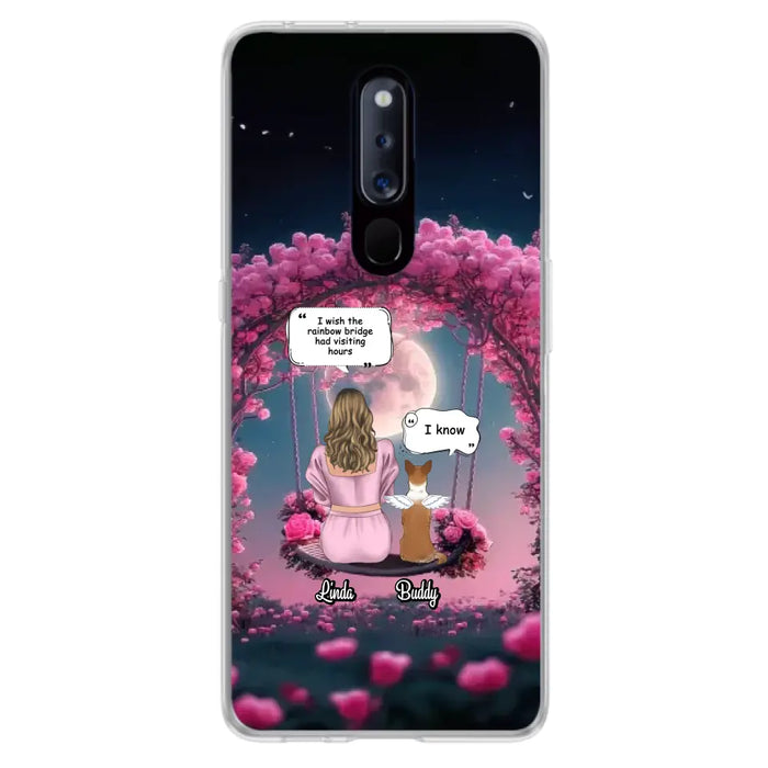 Custom Memorial Dog Mom Phone Case - Up to 4 Dogs - Memorial Gift Idea For Dog Owners - I Wish The Rainbow Bridge Had Visiting Hours - Case For Oppo/Xiaomi/Huawei