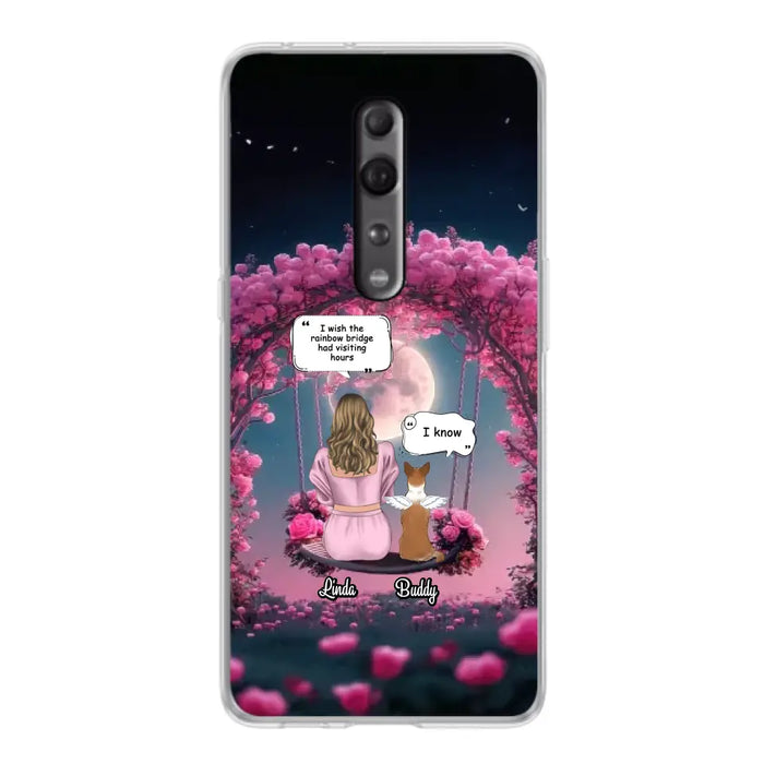 Custom Memorial Dog Mom Phone Case - Up to 4 Dogs - Memorial Gift Idea For Dog Owners - I Wish The Rainbow Bridge Had Visiting Hours - Case For Oppo/Xiaomi/Huawei
