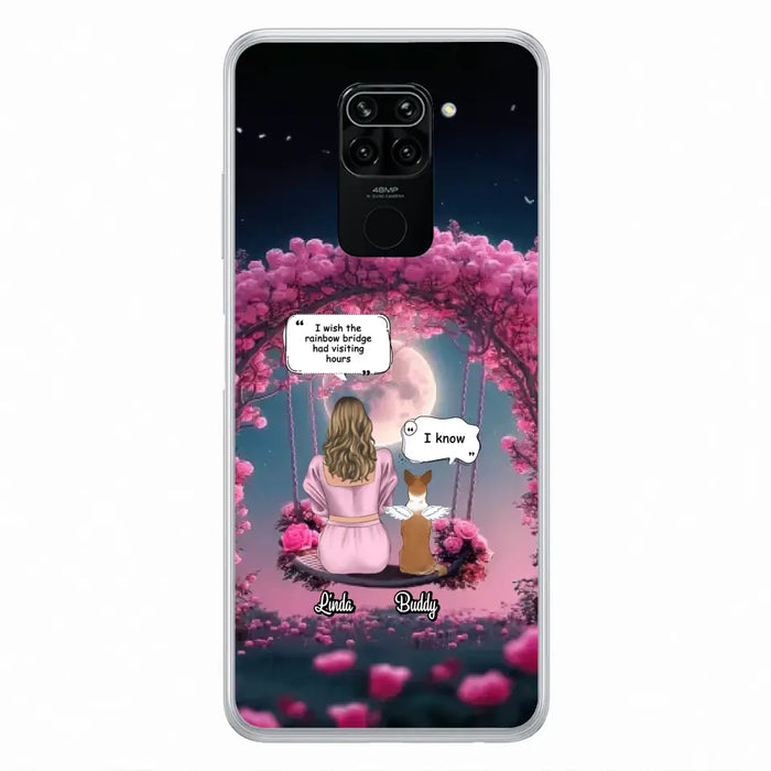 Custom Memorial Dog Mom Phone Case - Up to 4 Dogs - Memorial Gift Idea For Dog Owners - I Wish The Rainbow Bridge Had Visiting Hours - Case For Oppo/Xiaomi/Huawei