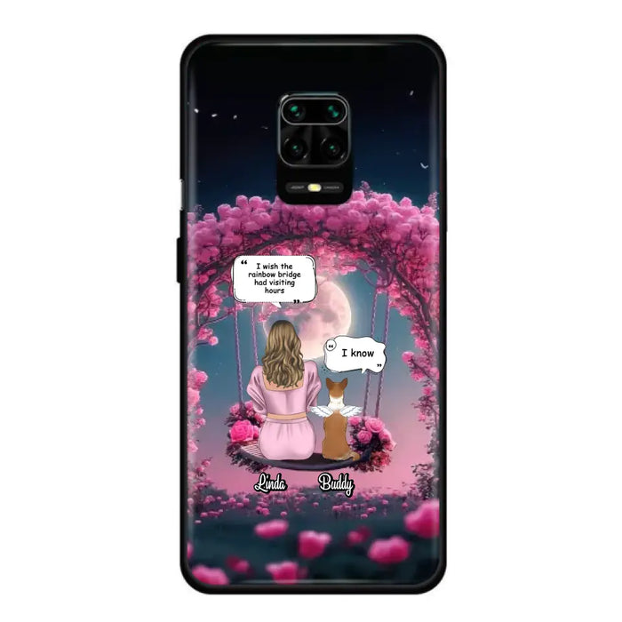 Custom Memorial Dog Mom Phone Case - Up to 4 Dogs - Memorial Gift Idea For Dog Owners - I Wish The Rainbow Bridge Had Visiting Hours - Case For Oppo/Xiaomi/Huawei