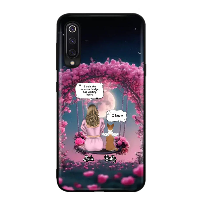 Custom Memorial Dog Mom Phone Case - Up to 4 Dogs - Memorial Gift Idea For Dog Owners - I Wish The Rainbow Bridge Had Visiting Hours - Case For Oppo/Xiaomi/Huawei