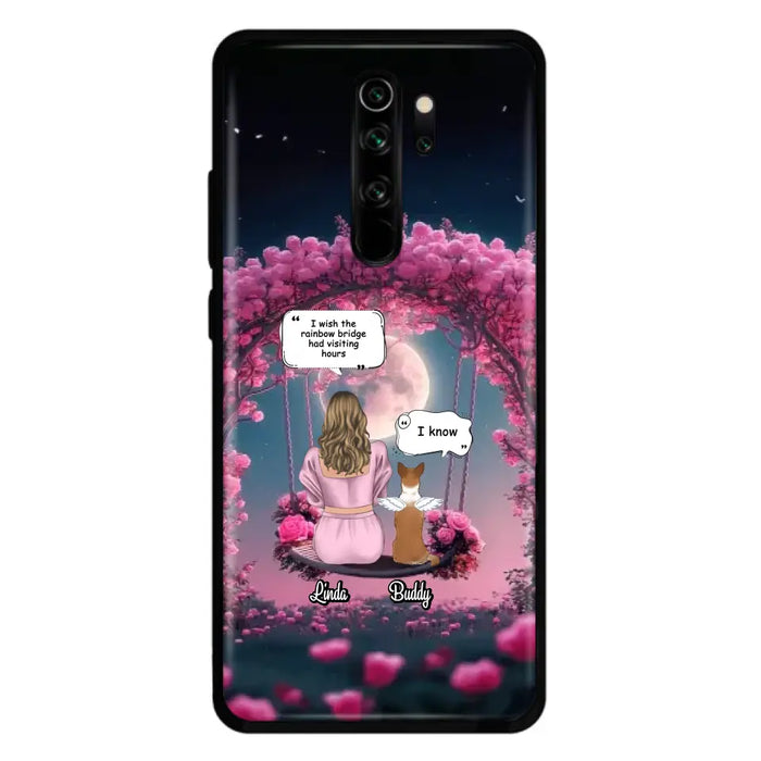 Custom Memorial Dog Mom Phone Case - Up to 4 Dogs - Memorial Gift Idea For Dog Owners - I Wish The Rainbow Bridge Had Visiting Hours - Case For Oppo/Xiaomi/Huawei