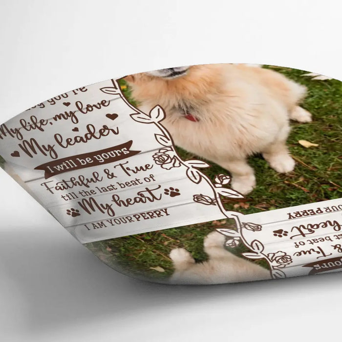 Custom Memorial Dog Pillow Cover/Fleece Throw Blanket/Quilt - Upload Photo- Memorial Gift Idea for Dog Owners - I Am Your Friend Your Partner Your Dog