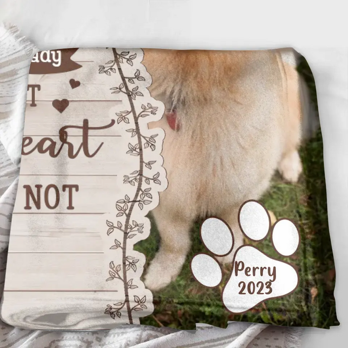 Custom Memorial Pet Fleece Throw Blanket/Quilt - Upload Photo- Memorial Gift Idea for Dog/Cat Owners - Your Wings Were Ready But My Heart Was Not