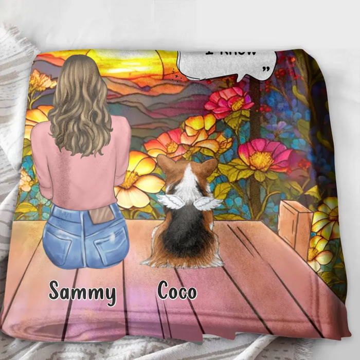 Personalized Memorial Pet Fleece Throw Blanket/Quilt - Up to 3 Pets - Memorial Gift Idea For Dog/Cat/Rabbits Owners - I Miss You