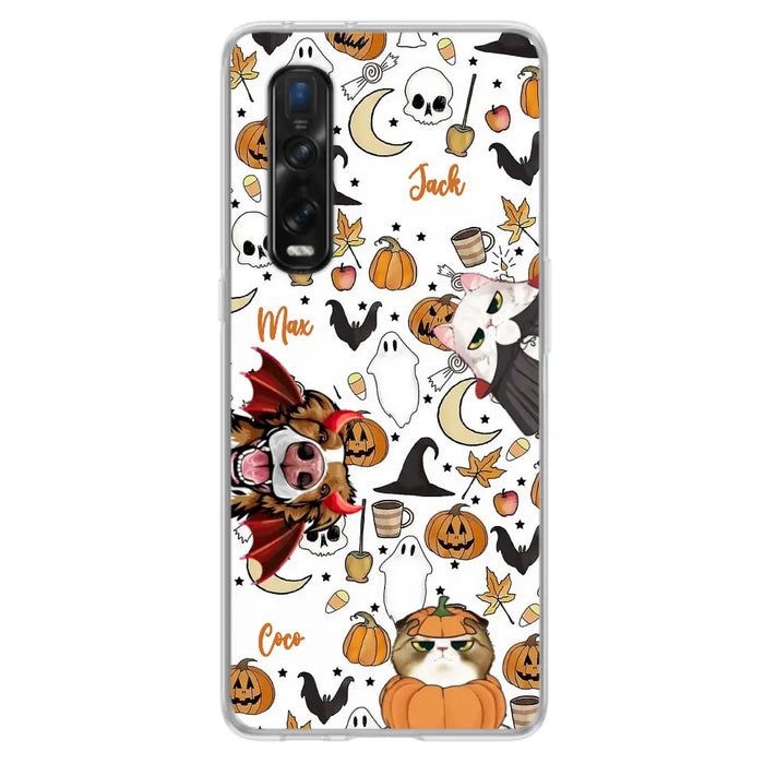 Personalized Halloween Pet Phone Case - Up to 3 Pets - Gift Idea For Dog/Cat Owners - Case for Oppo/Xiaomi/Huawei