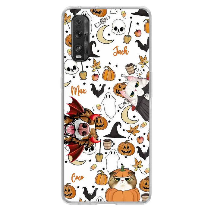 Personalized Halloween Pet Phone Case - Up to 3 Pets - Gift Idea For Dog/Cat Owners - Case for Oppo/Xiaomi/Huawei