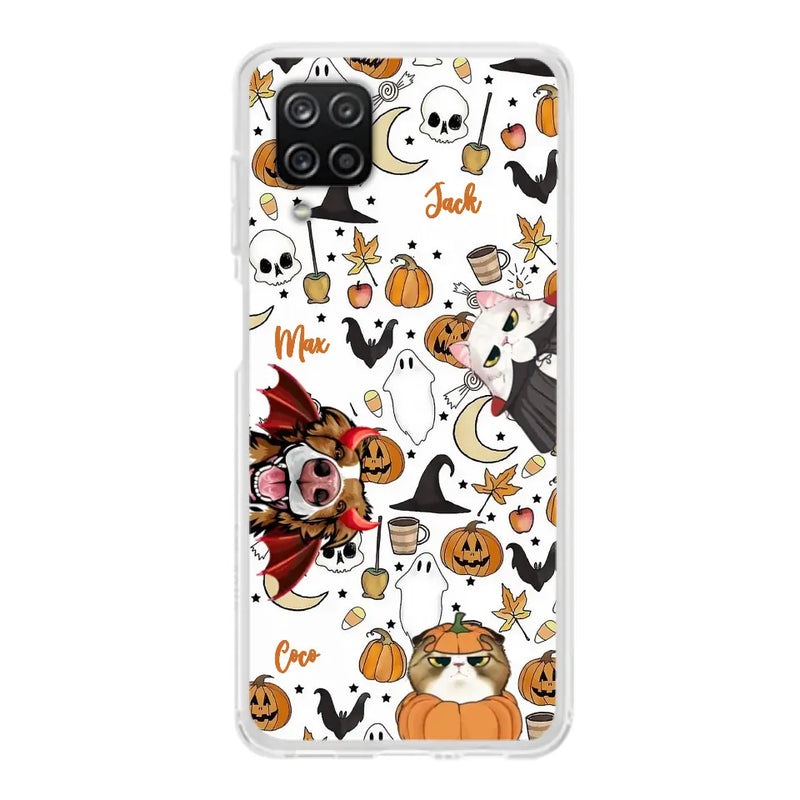 Custom Personalized Halloween Pet Phone Case - Upto 3 Pets - Gift Idea For Dog/Cat Owners - Case for iPhone/Samsung