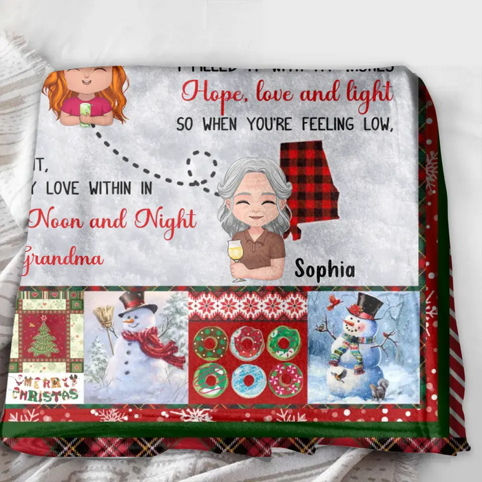 Personalized Granddaughter/Grandson Fleece Throw Blanket/Quilt/Pillow Cover - Gift Idea For Christmas From Grandma - Just Hold It Really Tight