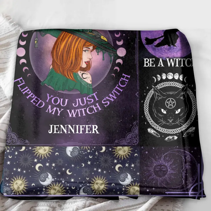 Personalized Witch Fleece Throw Blanket/Quilt- Halloween Gift Idea For Witch Lovers - Buckle Up Buttercup