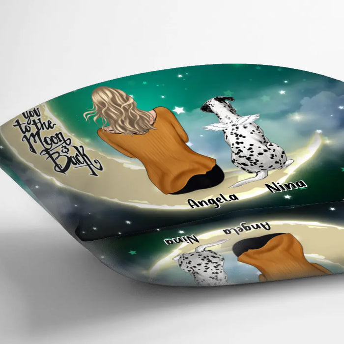 Personalized Memorial Pet Pillow Cover/Quilt/Fleece Throw Blanket - Up to 4 Pets - Memorial Gift for Christmas/Dog/Cat/Rabbit Owners - I Love You To The Moon & Back