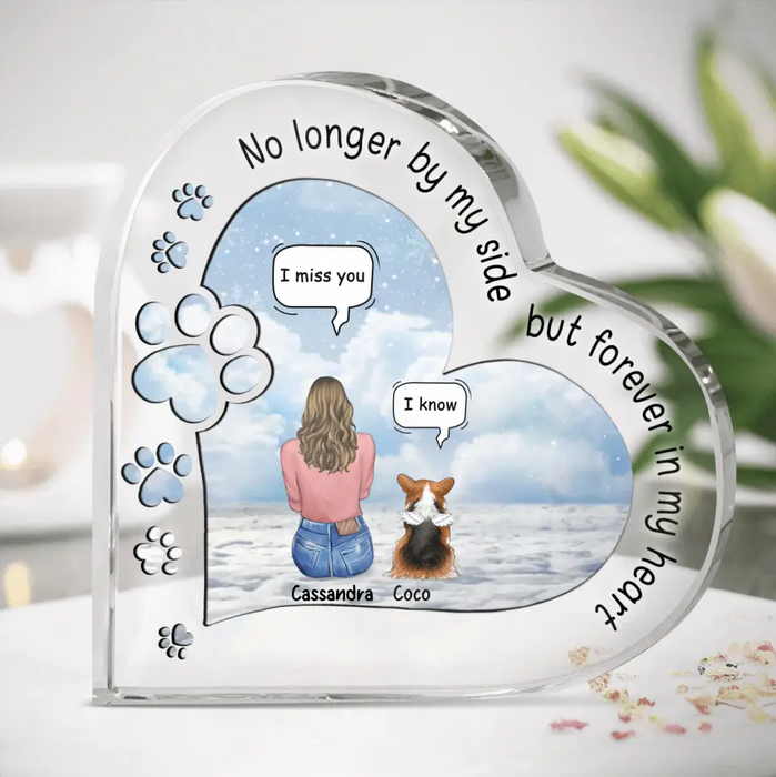 Personalized Memorial Pet Crystal Heart - Up to 3 Pets - Memorial Gift Idea For Dog/Cat/Rabbits Owners - I Miss You