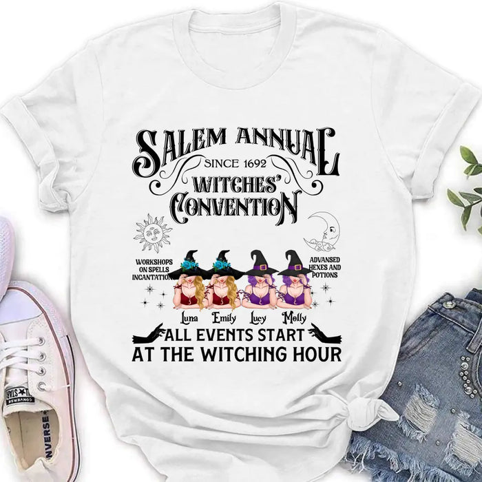 Personalized Halloween Witch Shirt/Hoodie - Gift Idea For Halloween/Besties - Up to 4 Witches - Salem Annual Since 1692 Witches' Convention