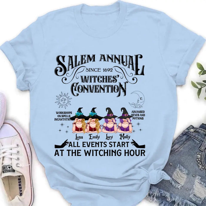 Personalized Halloween Witch Shirt/Hoodie - Gift Idea For Halloween/Besties - Up to 4 Witches - Salem Annual Since 1692 Witches' Convention
